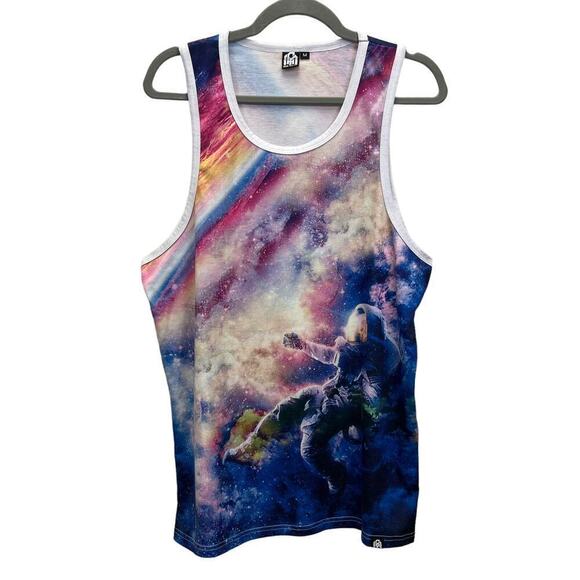 Into The Am Other - INTO THE AM Shirt Mens Medium Tank Psychedelic Space Astronaut All Over Print